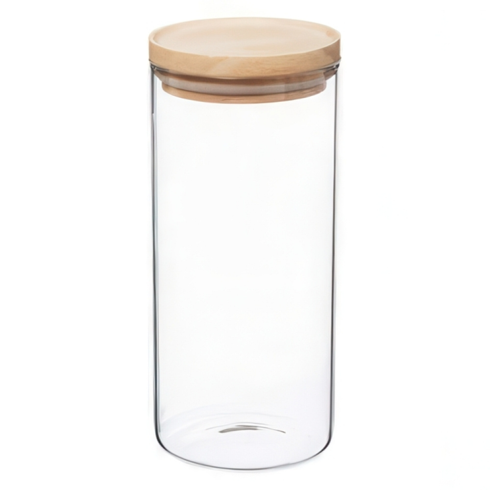 Glasburk för torrvaror, 1,3 L, HERMET ROUND Medium, Klar / Natur i gruppen Förvaring / Köksförvaring / Förvaringsburkar hos SmartaSaker.se (41016)