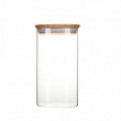 Glasburk för torrvaror, 1,4 L, PEBBLY SQUARE MEDIUM, Klar / Bambu Glasburk för torrvaror, 1,4 L, PEBBLY SQUARE MEDIUM, Klar / Bambu