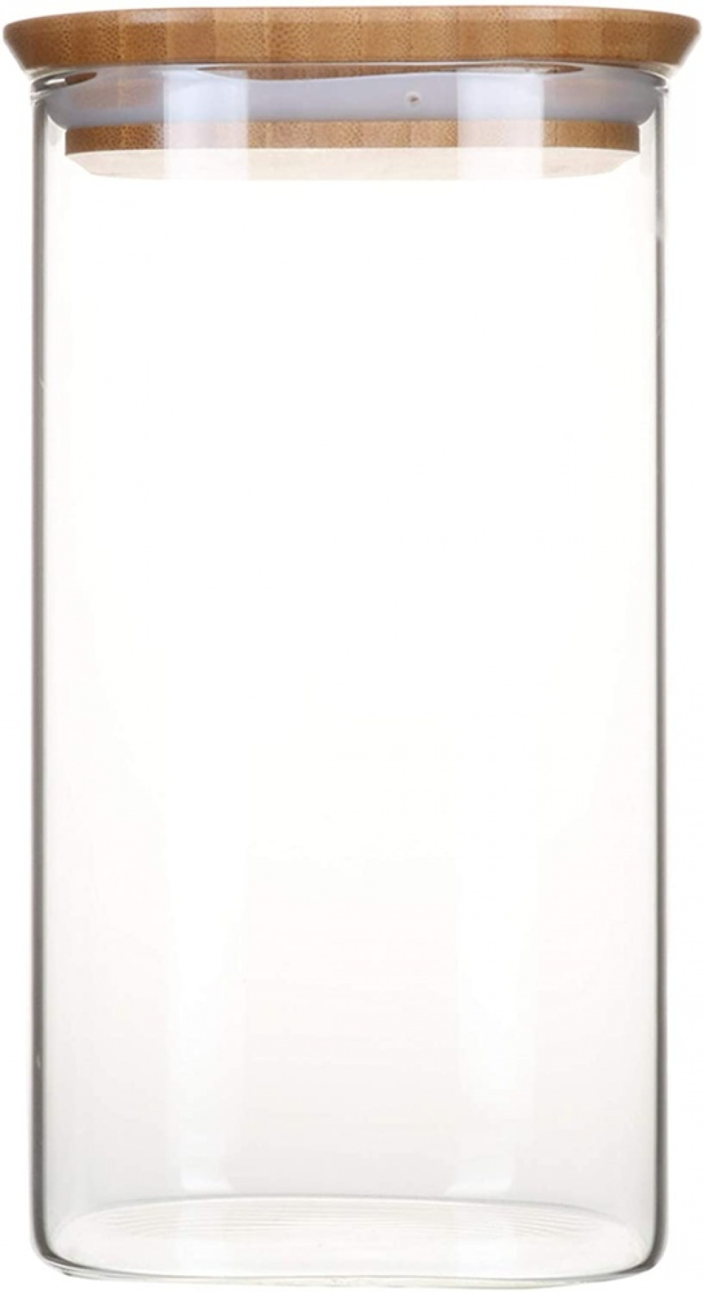 Glasburk för torrvaror, 1,4 L, PEBBLY SQUARE MEDIUM, Klar / Bambu i gruppen Förvaring / Köksförvaring / Förvaringslådor och burkar hos SmartaSaker.se (41018)