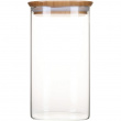 Glasburk för torrvaror, 1,4 L, PEBBLY SQUARE MEDIUM, Klar / Bambu Glasburk för torrvaror, 1,4 L, PEBBLY SQUARE MEDIUM, Klar / Bambu