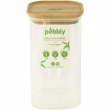 Glasburk för torrvaror, 1,4 L, PEBBLY SQUARE MEDIUM, Klar / Bambu Glasburk för torrvaror, 1,4 L, PEBBLY SQUARE MEDIUM, Klar / Bambu