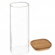 Glasburk för torrvaror, 2 L, HERMET ACACIA LARGE, Klar / Brun Glasburk för torrvaror, 2 L, HERMET ACACIA LARGE, Klar / Brun