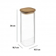 Glasburk för torrvaror, 2 L, HERMET ACACIA LARGE, Klar / Brun Glasburk för torrvaror, 2 L, HERMET ACACIA LARGE, Klar / Brun