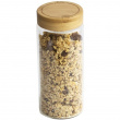Glasburk med bambulock, 650 ml, PEBBLY MEDIUM ROUND POT, Ø 8,5 x H 17 cm, Klar / Natur Glasburk med bambulock, 650 ml, PEBBLY MEDIUM ROUND POT, Ø 8,5 x H 17 cm, Klar / Natur