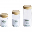 Glasburk med bambulock, 650 ml, PEBBLY MEDIUM ROUND POT, Ø 8,5 x H 17 cm, Klar / Natur Glasburk med bambulock, 650 ml, PEBBLY MEDIUM ROUND POT, Ø 8,5 x H 17 cm, Klar / Natur