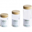 Glasburk med bambulock, 850 ml, PEBBLY LARGE ROUND POT, Ø 8,5 x H 21 cm, Klar / Natur Glasburk med bambulock, 850 ml, PEBBLY LARGE ROUND POT, Ø 8,5 x H 21 cm, Klar / Natur