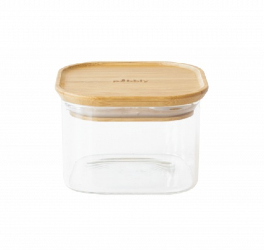 Glasburkar för torrvaror, 0,5 L, 3 st, PEBBLY SQUARE MINI, Klar / Bambu i gruppen Förvaring / Köksförvaring / Förvaringslådor och burkar hos SmartaSaker.se (41023)