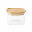 Glasburkar för torrvaror, 0,5 L, 3 st, PEBBLY SQUARE MINI, Klar / Bambu Glasburkar för torrvaror, 0,5 L, 3 st, PEBBLY SQUARE MINI, Klar / Bambu