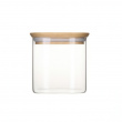 Glasburkar för torrvaror, 0,8 L, 3 st, PEBBLY SQUARE SMALL, Klar / Bambu Glasburkar för torrvaror, 0,8 L, 3 st, PEBBLY SQUARE SMALL, Klar / Bambu