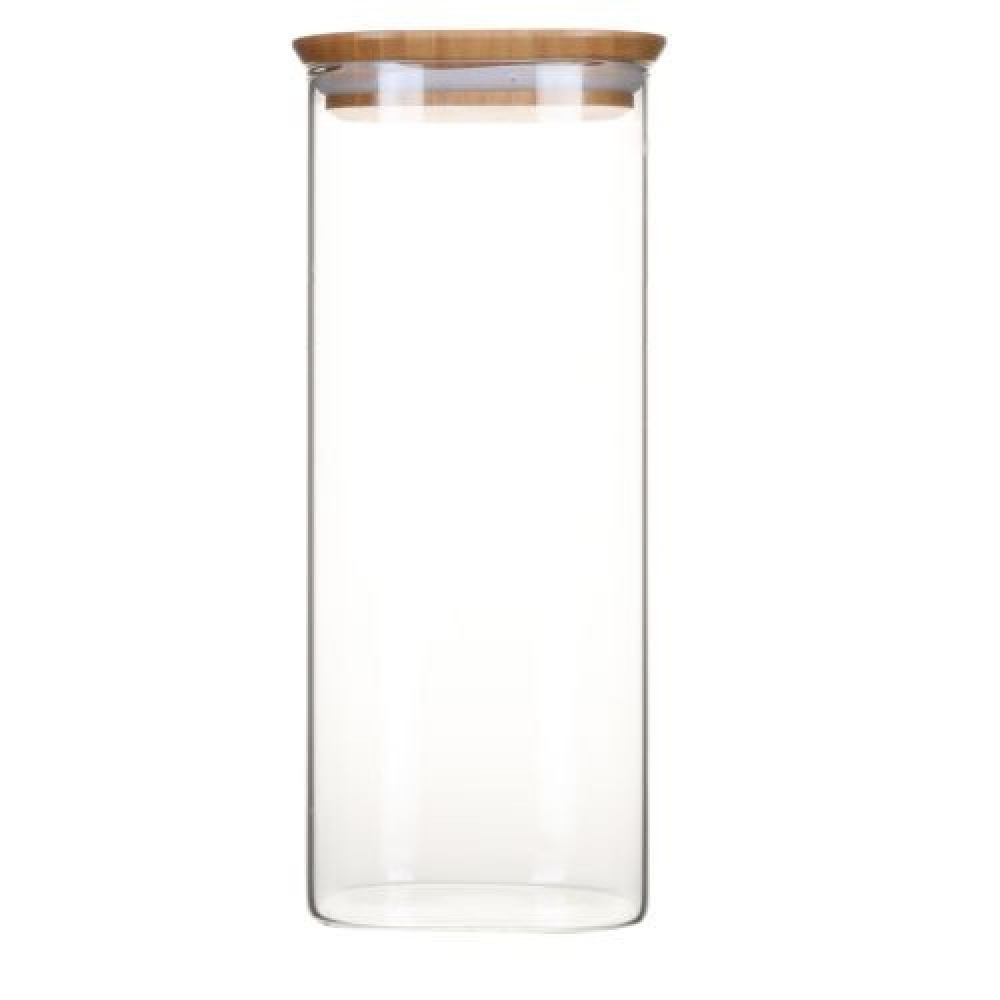 Glasburkar för torrvaror, 3 st, PEBBLY SQUARE MIX, Klar / Bambu i gruppen Förvaring / Köksförvaring / Förvaringslådor och burkar hos SmartaSaker.se (41025)
