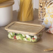 Glasmatlåda med Bambulock, 1,8 L, PEBBLY XL COOK & STORE, 23 x 16,5 x H 8 cm, Klar / Natur Glasmatlåda med Bambulock, 1,8 L, PEBBLY XL COOK & STORE, 23 x 16,5 x H 8 cm, Klar / Natur