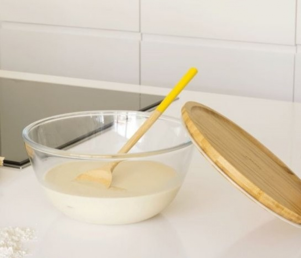 Glasskål med Bambulock, 2,6L, PEBBLY LARGE FOOD BOWL, Ø 23 x H 12 cm, Klar / Natur i gruppen Förvaring / Köksförvaring / Förvaringslådor och burkar hos SmartaSaker.se (41033)