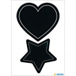 Griffel-Etiketter, HERMA LARGE HEART / STAR, 4 st, Svarta Griffel-Etiketter, HERMA LARGE HEART / STAR, 4 st, Svarta