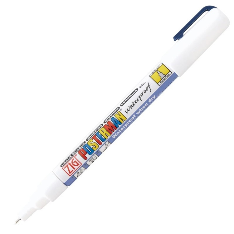 Griffelpenna, Kladdfri, ZIG POSTERMAN EXTRA FINE, 0,5 mm, Vit skrift i gruppen Förvaring / Kontorsmaterial hos SmartaSaker.se (41038)