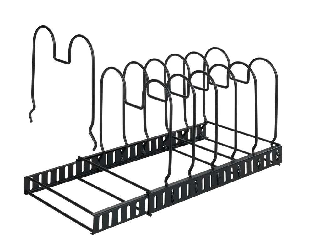 Grytlocks- & Stekpannförvaring, DECKELHALTER, Justerbar 30 - 57 cm, Svart i gruppen Förvaring / Köksförvaring / Organisera köksskåp hos SmartaSaker.se (41043)