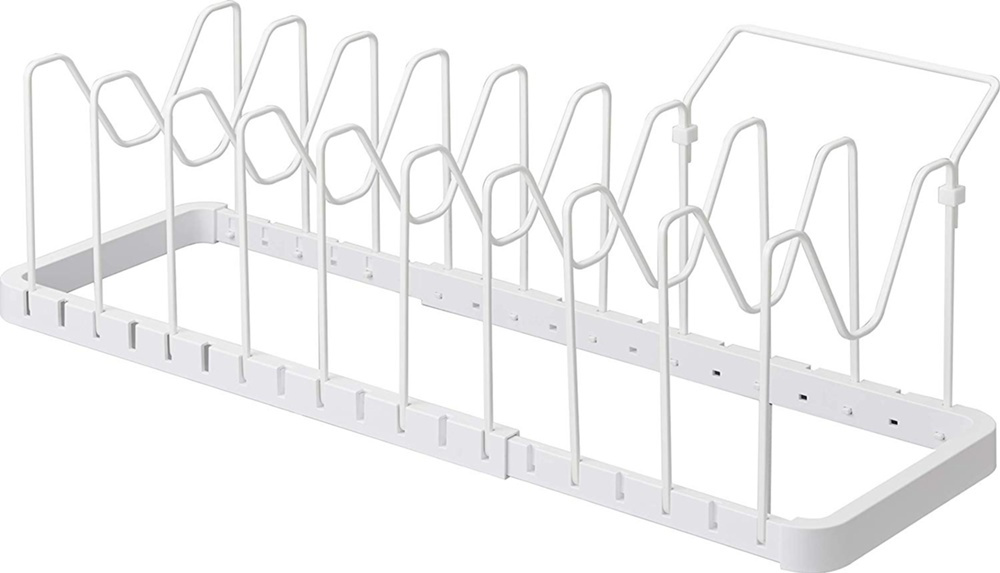 Grytlocks- & Stekpannsförvaring, Justerbar, TOWER, Yamazaki, Justerbar 45 - 82 cm, vit i gruppen Förvaring / Köksförvaring / Organisera köksskåp hos SmartaSaker.se (41047)