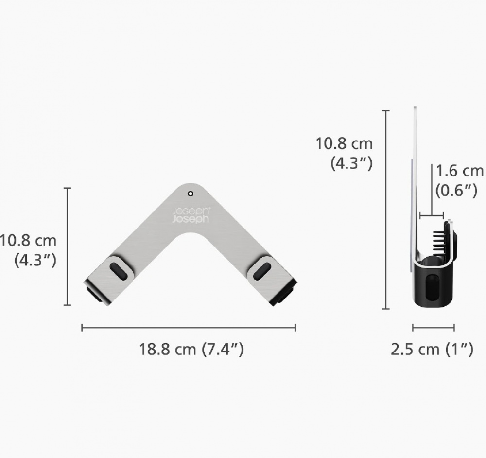 Grytlocksförvaring, Självhäftande, 2 st, SPACE PAN LID HOLDERS, Joseph Joseph, Rostfritt stål i gruppen Förvaring / Köksförvaring / Förvaringslådor och burkar hos SmartaSaker.se (41050)