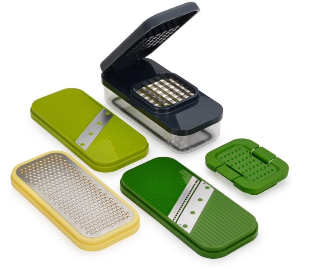 Hacka, riv, skiva och strimla, 4-IN-1 MULTI-PREP, Joseph Joseph, Grön / Gul i gruppen Förvaring / Köksförvaring hos SmartaSaker.se (41058)