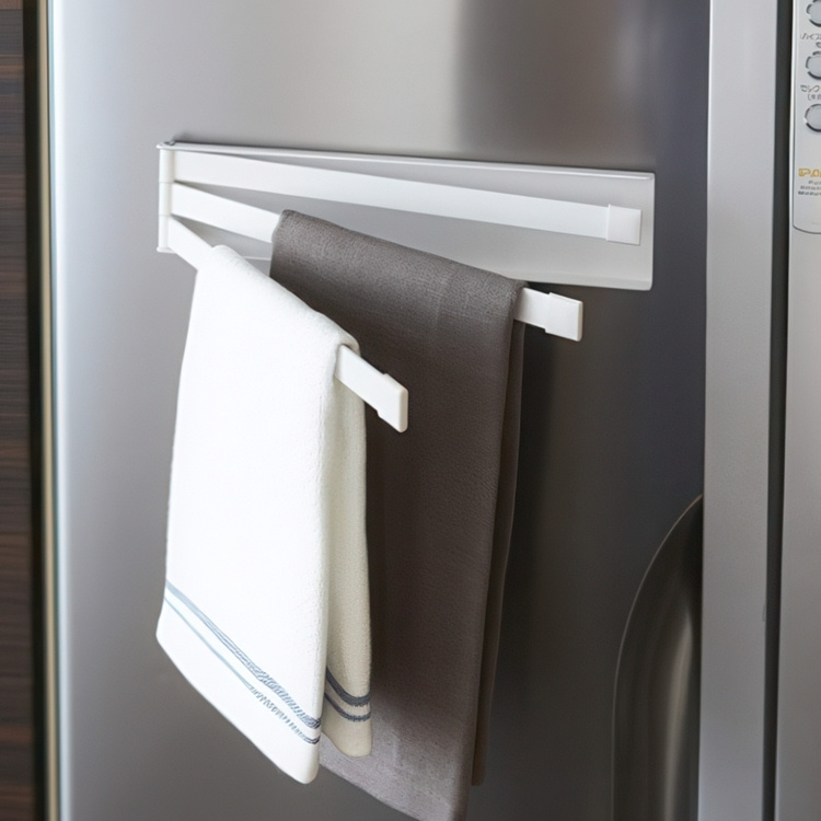 Handdukshållare i metall, Magnetisk, TOWER TEA-TOWEL HANGER, Yamazaki, Vit i gruppen Förvaring / Badrumsförvaring hos SmartaSaker.se (41059)