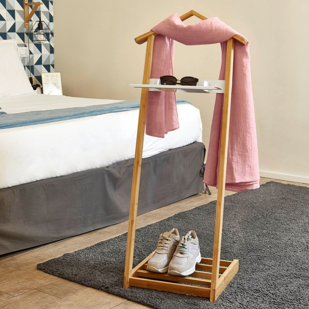 Herrbetjänt i Bambu, BAMBOO VALET STAND, Natur / Vit i gruppen Förvaring / Garderobsförvaring / Klädgarderober hos SmartaSaker.se (41074)