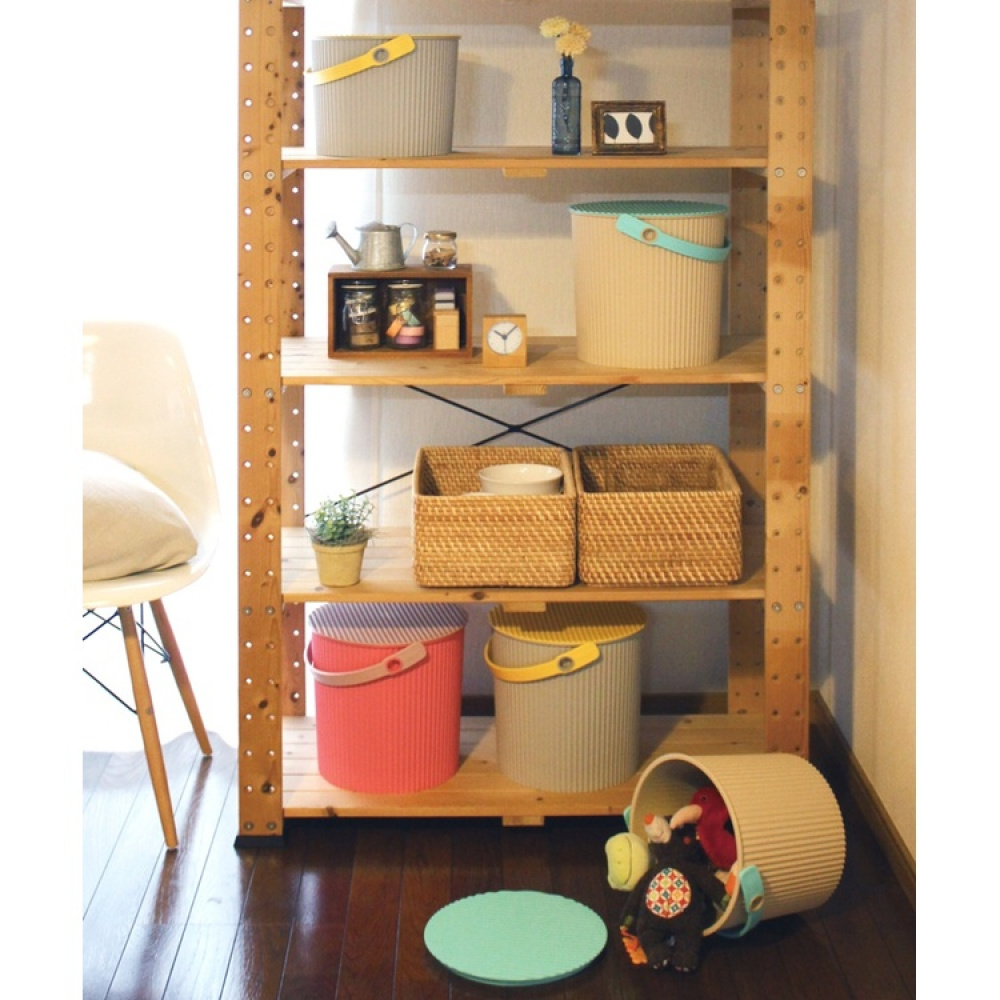 Hink / korg med lock, FRAICHAIR MEDIUM OMNIOUTIL, 10 L, Grå / gul i gruppen Förvaring / Förråd- och garageförvaring / Korgar och hinkar hos SmartaSaker.se (41102)