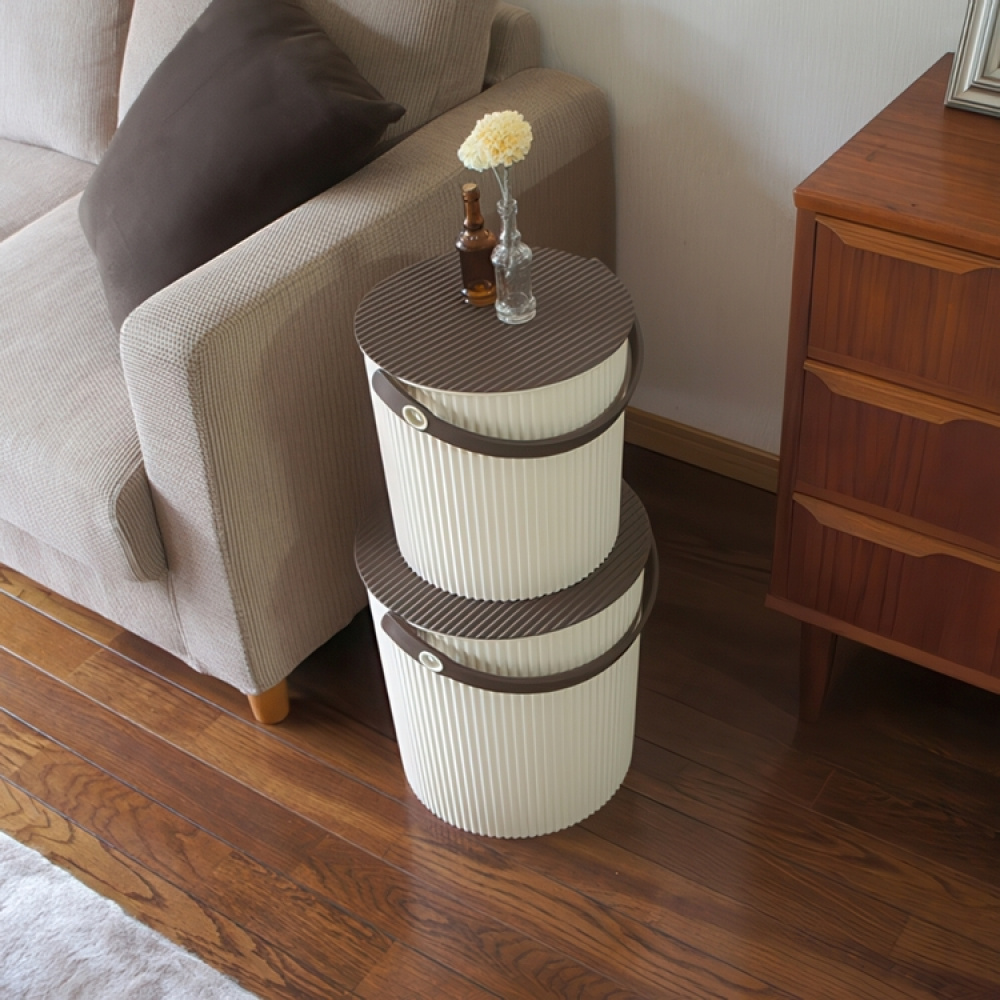 Hink / korg med lock, IVORY LARGE OMNIOUTIL, 20L, Beige / brun i gruppen Förvaring / Förråd- och garageförvaring / Korgar och hinkar hos SmartaSaker.se (41112)