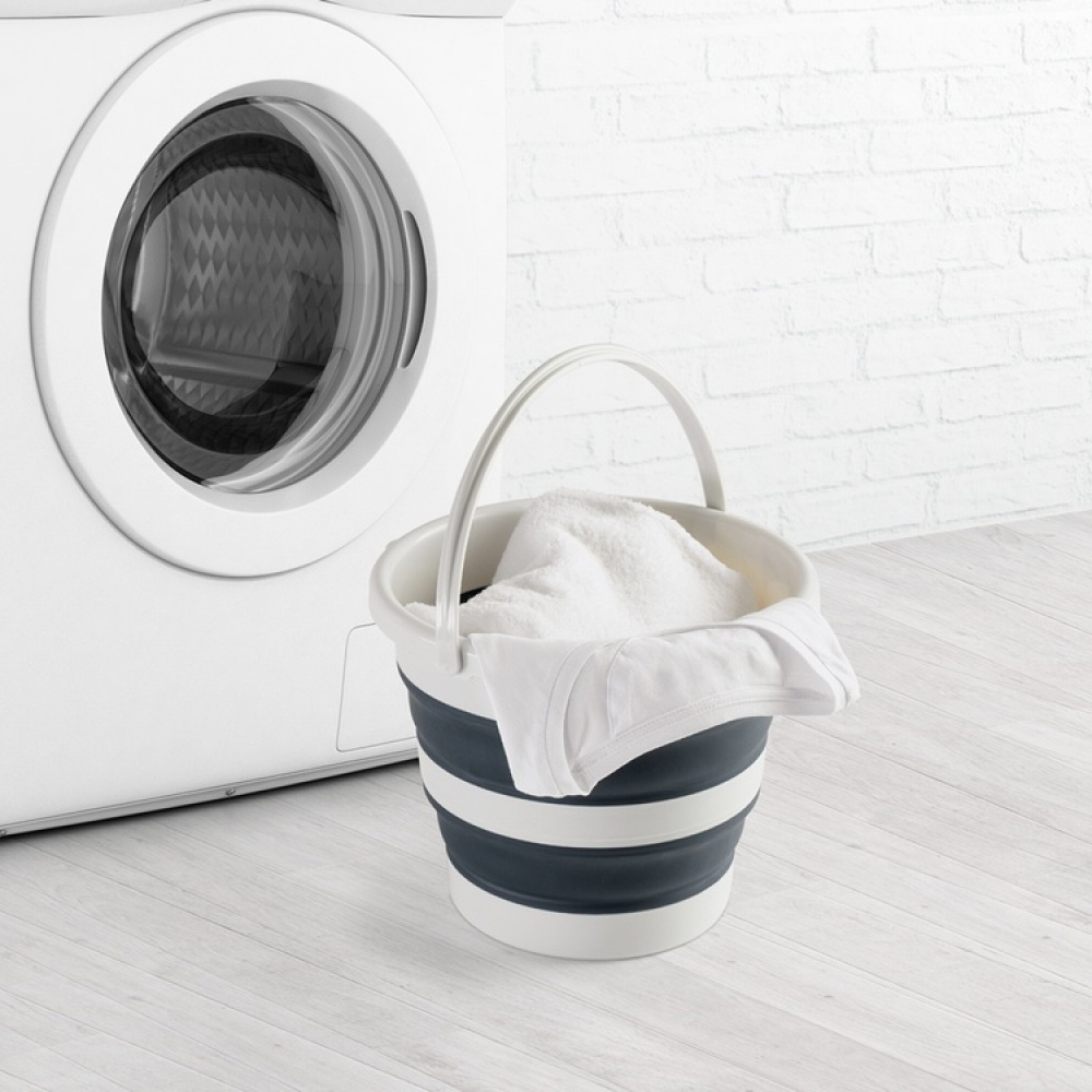 Hopfällbar hink, 12 L, PLEGABLE, Ø35x26 cm, Ljusgrå / mörkgrå i gruppen Förvaring / Förråd- och garageförvaring / Korgar och hinkar hos SmartaSaker.se (41162)