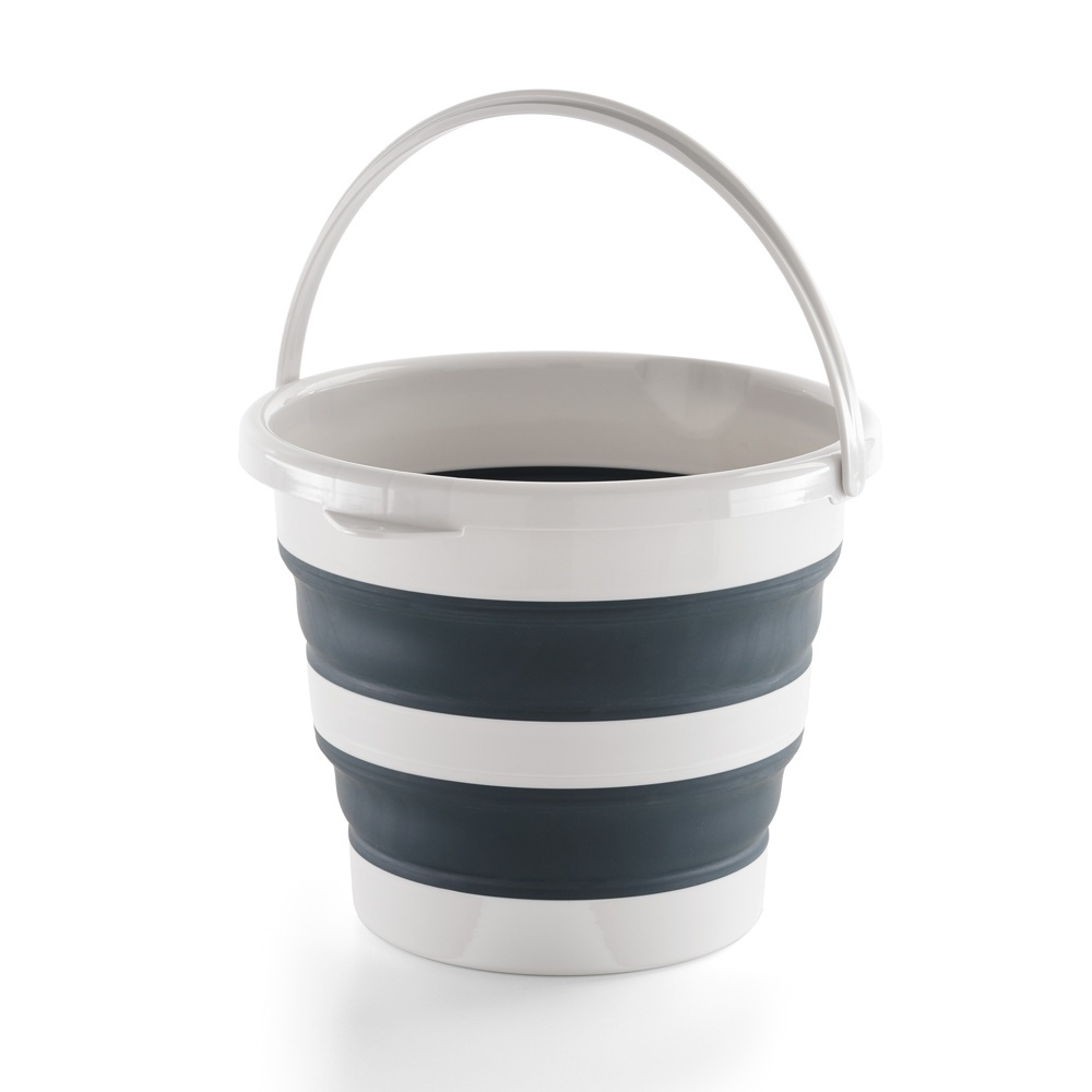 Hopfällbar hink,12 L, PLEGABLE, Ã˜ 35 x 26 cm, Ljusgrå / mörkgrå i gruppen Förvaring / Förråd- och garageförvaring / Korgar och hinkar hos SmartaSaker.se (41162)