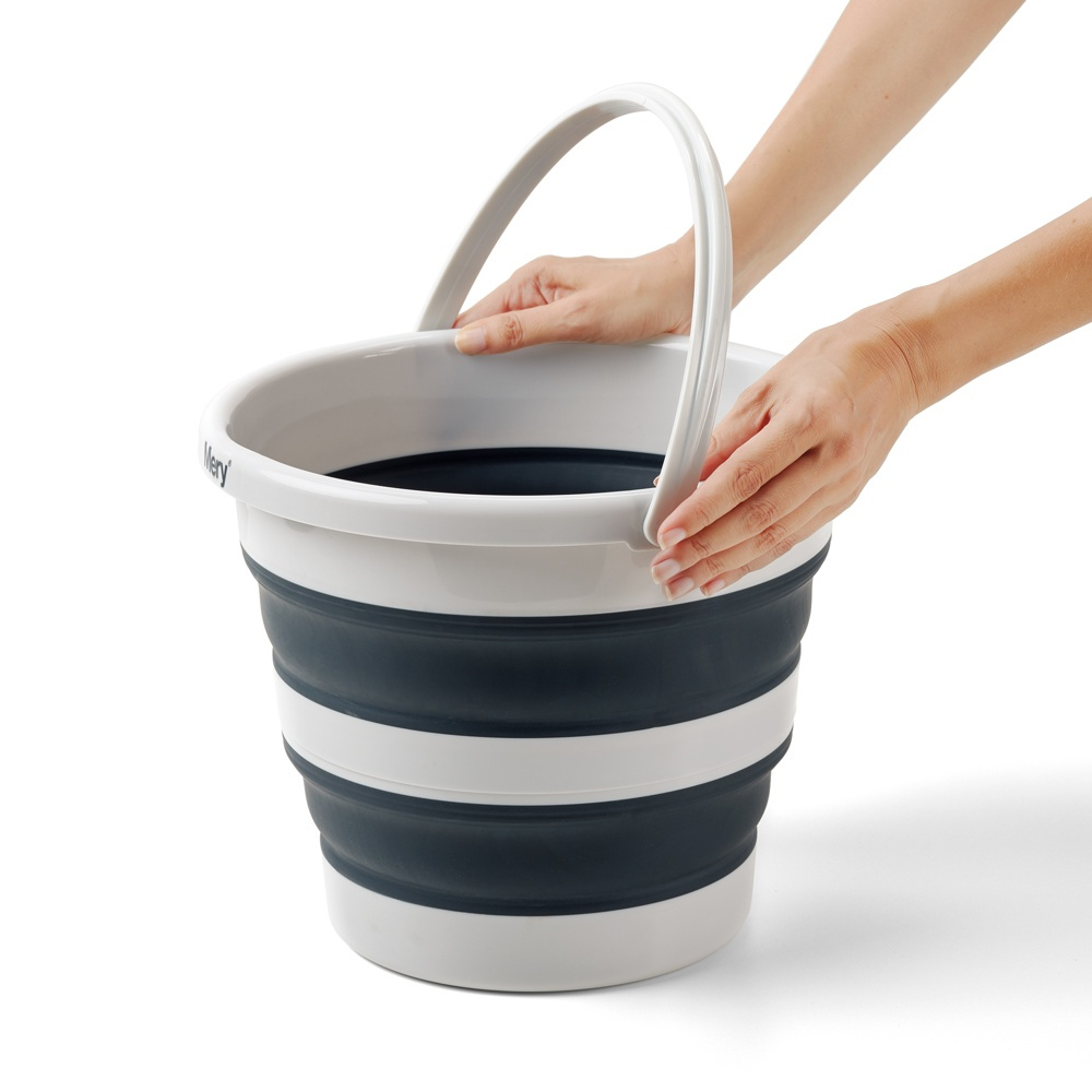 Hopfällbar hink,12 L, PLEGABLE, Ã˜ 35 x 26 cm, Ljusgrå / mörkgrå i gruppen Förvaring / Förråd- och garageförvaring / Korgar och hinkar hos SmartaSaker.se (41162)