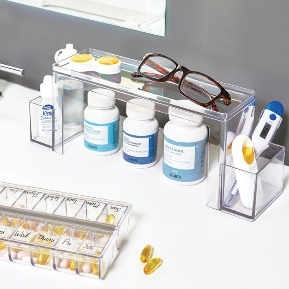 Hylla för badrumsskåpet, THE HOME EDIT 2-TIERD ORGANIZER, 31,8 x 8,3 x H 11,4 cm, Klar i gruppen Förvaring / Badrumsförvaring hos SmartaSaker.se (41166)