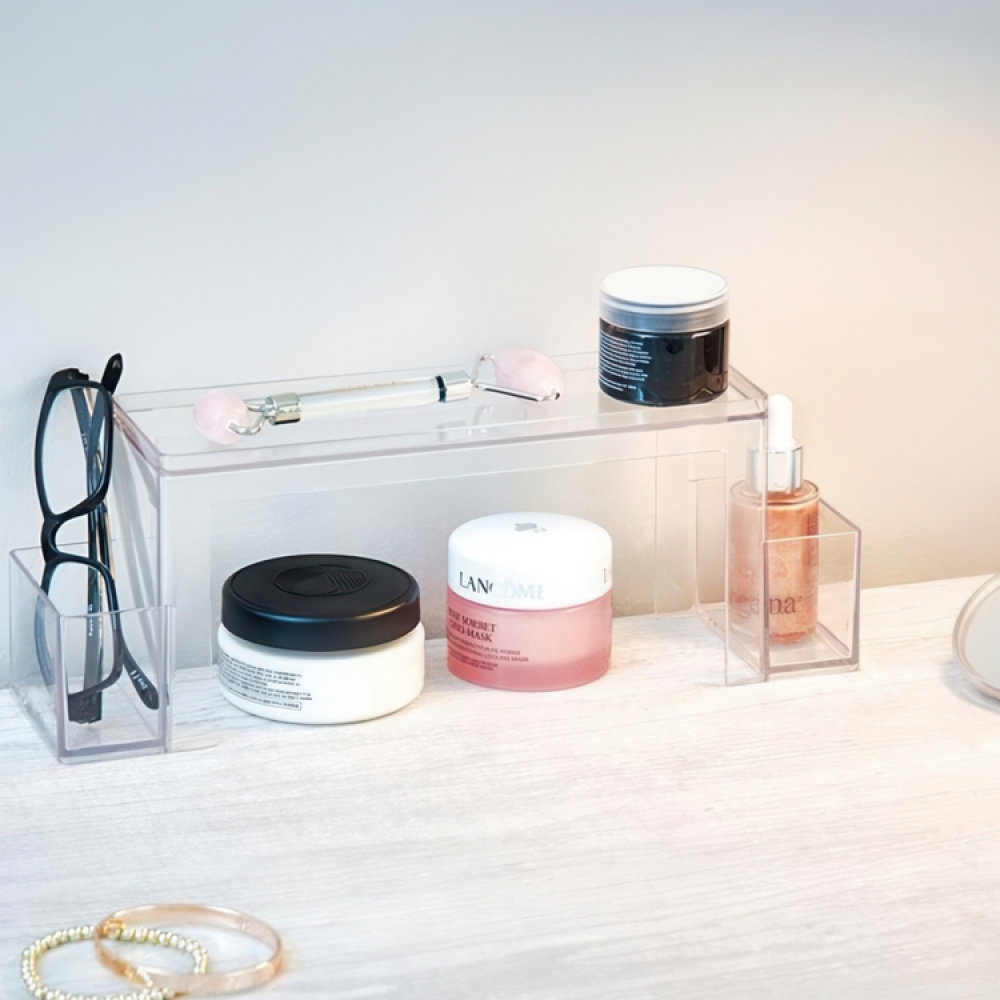 Hylla för badrumsskåpet, THE HOME EDIT 2-TIERD ORGANIZER, 31,8 x 8,3 x H 11,4 cm, Klar i gruppen Förvaring / Badrumsförvaring hos SmartaSaker.se (41166)