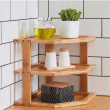Hylla för hörn i bambu, BAMBOO ANGLE SHELF, 25,5 x 25,5 x H 23 cm, Natur Hylla för hörn i bambu, BAMBOO ANGLE SHELF, 25,5 x 25,5 x H 23 cm, Natur