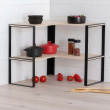 Hylla för hörn, 2-plan, BLACK & WOOD CORNER RACK, 40 x 40 x H 35 cm, Natur / Svart Hylla för hörn, 2-plan, BLACK & WOOD CORNER RACK, 40 x 40 x H 35 cm, Natur / Svart
