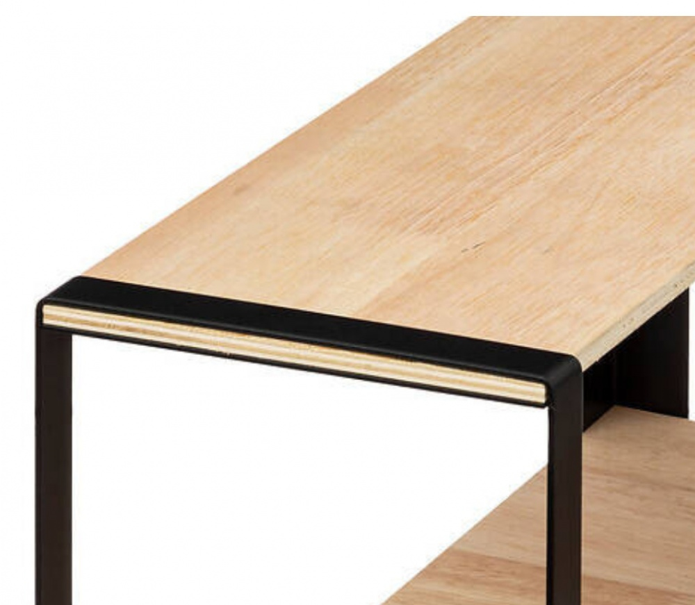 Hylla för hörn, 2-plan, BLACK & WOOD CORNER RACK, 40 x 40 x H 35 cm, Natur / Svart i gruppen Förvaring / Köksförvaring / Organisera köksskåp hos SmartaSaker.se (41168)