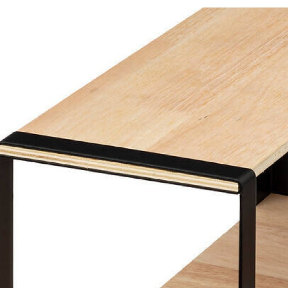 Hylla för hörn, 2-plan, BLACK & WOOD CORNER RACK, 40 x 40 x H 35 cm, Natur / Svart i gruppen Förvaring / Köksförvaring / Organisera köksskåp hos SmartaSaker.se (41168)