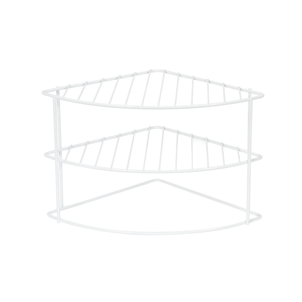 Hylla för hörn, med tre plan, CURVED CORNER SHELF, 24 x 23 x H 20,5 cm, Vit i gruppen Förvaring / Köksförvaring / Organisera köksskåp hos SmartaSaker.se (41169)