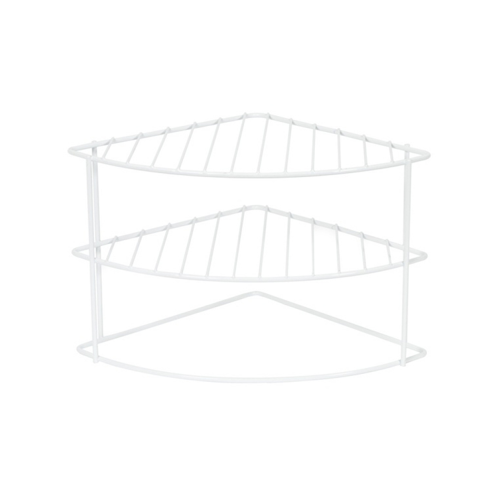 Hylla för hörn, med tre plan, CURVED CORNER SHELF, 24 x 23 x H 20,5 cm, Vit i gruppen Förvaring / Köksförvaring / Organisera köksskåp hos SmartaSaker.se (41169)