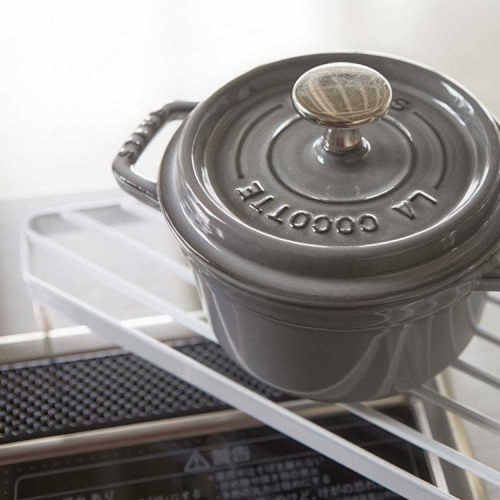 Hylla för spisen, TOWER STOVE CORNER RACK, 22 x 22 x H 5 cm, Yamazaki, Vit i gruppen Förvaring / Köksförvaring hos SmartaSaker.se (41172)