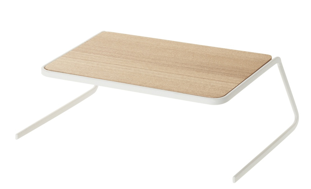 Hylla för tallrikar, TOSCA DISH STORAGE, 26,5 x 19,5 x H 9 cm, Yamazaki, Vit / Trä i gruppen Förvaring / Köksförvaring / Organisera köksskåp hos SmartaSaker.se (41173)