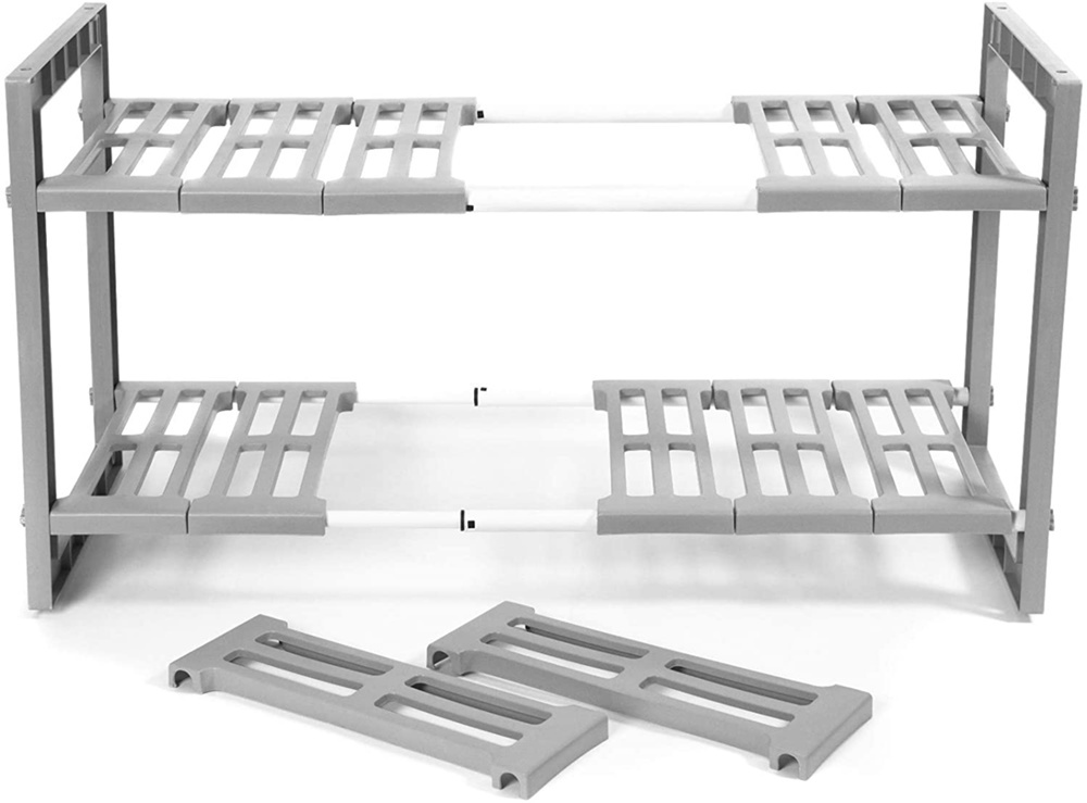 Hylla för under diskbänken, Justerbar, UNDER SINK RACK, 48 till 85 cm, Grå i gruppen Förvaring / Köksförvaring / Organisera köksskåp / Under diskbänksförvaring hos SmartaSaker.se (41175)