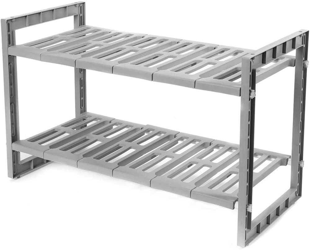 Hylla för under diskbänken, Justerbar, UNDER SINK RACK, 48 till 85 cm, Grå i gruppen Förvaring / Köksförvaring / Organisera köksskåp / Under diskbänksförvaring hos SmartaSaker.se (41175)
