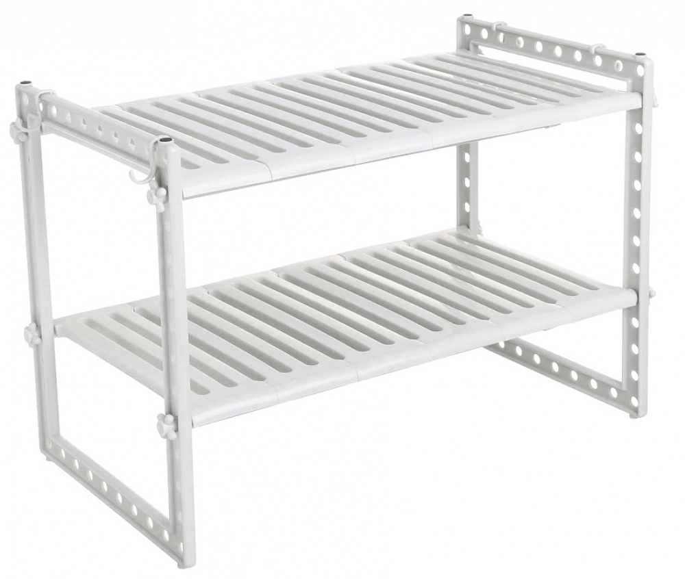 Hylla för under handfatet / diskbänken, UNDER SINK SHELF, 41 till 70 cm, Ljusgrå i gruppen Förvaring / Köksförvaring / Organisera köksskåp / Under diskbänksförvaring hos SmartaSaker.se (41176)