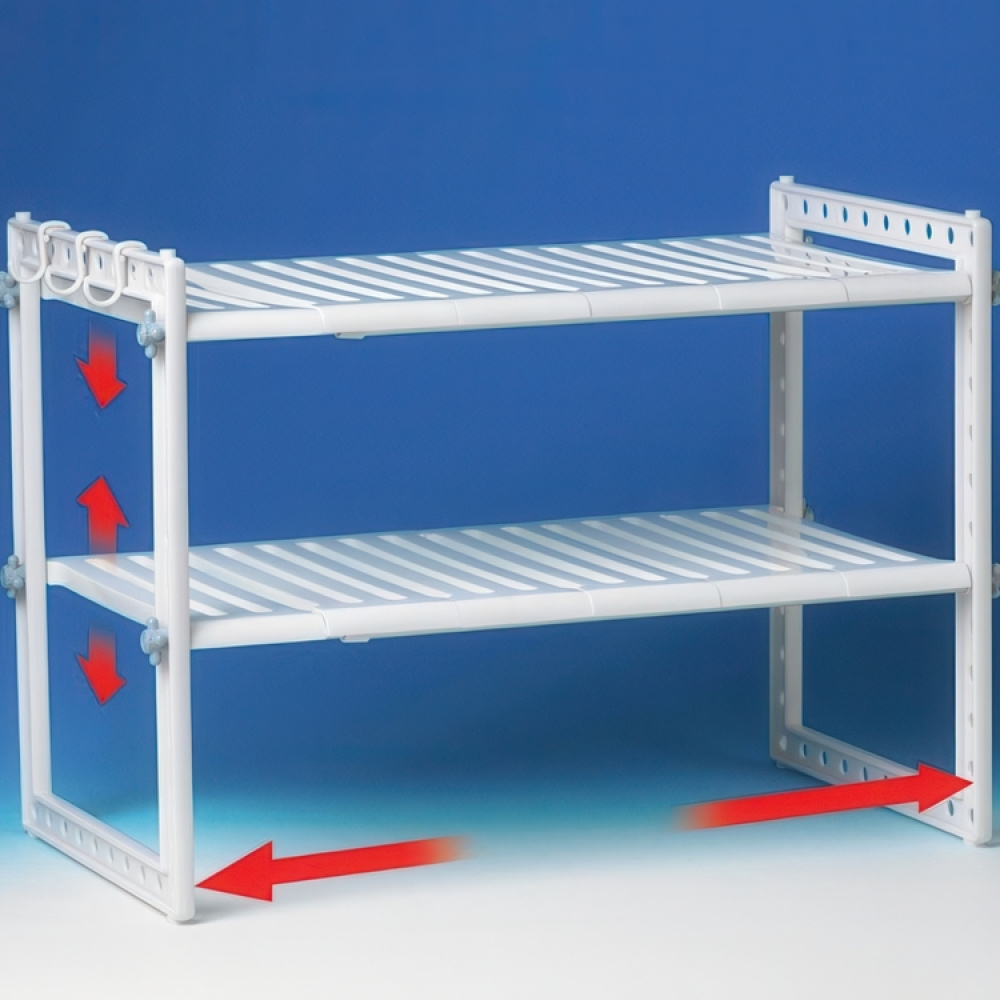 Hylla för under handfatet / diskbänken, UNDER SINK SHELF, 41 till 70 cm, Ljusgrå i gruppen Förvaring / Köksförvaring / Organisera köksskåp / Under diskbänksförvaring hos SmartaSaker.se (41176)
