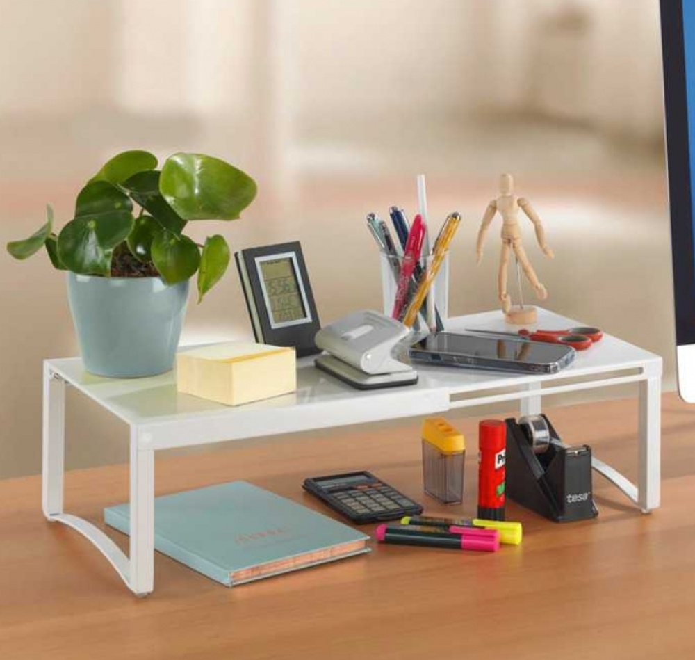 Hylla i kraftig metall, Expanderbar, TELESCOPIC SHELF, 30 -54 x 25 x H 15 cm, Vit i gruppen Förvaring / Köksförvaring / Organisera köksskåp hos SmartaSaker.se (41179)