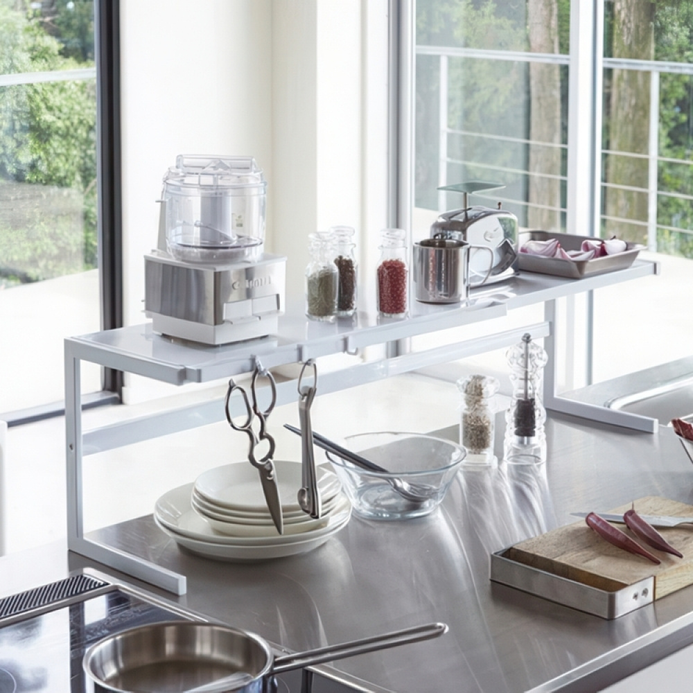 Hylla i metall, Expanderbar, TOWER KITCHEN RACK, 54~92 x 22.5 x H 25 cm, Yamazaki i gruppen Förvaring / Köksförvaring / Organisera köksskåp hos SmartaSaker.se (41184)