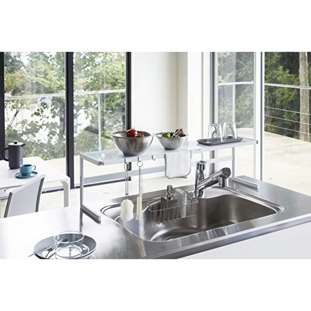 Hylla i metall, Expanderbar, TOWER KITCHEN RACK, 54~92 x 22.5 x H 25 cm, Yamazaki i gruppen Förvaring / Köksförvaring / Organisera köksskåp hos SmartaSaker.se (41184)