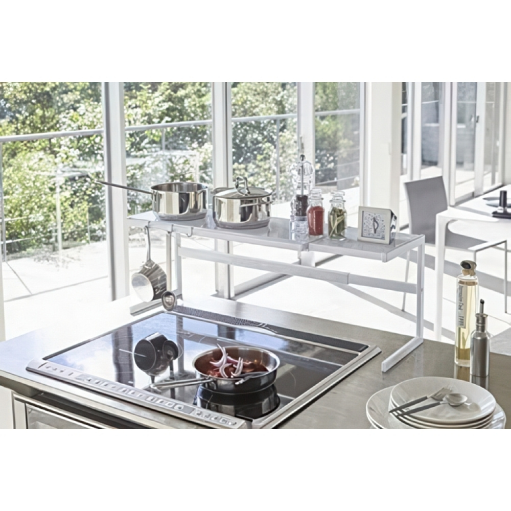Hylla i metall, Expanderbar, TOWER KITCHEN RACK, 54~92 x 22.5 x H 25 cm, Yamazaki i gruppen Förvaring / Köksförvaring / Organisera köksskåp hos SmartaSaker.se (41184)