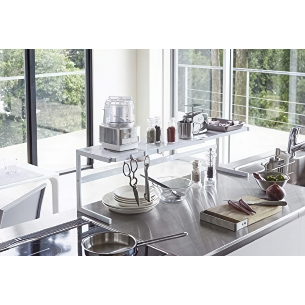 Hylla i metall, Expanderbar, TOWER KITCHEN RACK, 54~92 x 22.5 x H 25 cm, Yamazaki i gruppen Förvaring / Köksförvaring / Organisera köksskåp hos SmartaSaker.se (41184)