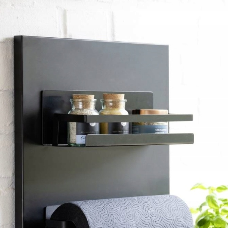 Hylla i metall, Magnetiskt / Självhäftande , SPICE SHELF, 30 x 11 x H 12 cm, Svart i gruppen Förvaring / Magneter och självhäftande / Magnetförvaring hos SmartaSaker.se (41185)