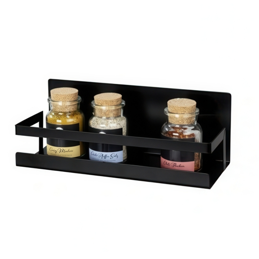 Hylla i metall, Magnetiskt / Självhäftande , SPICE SHELF, 30 x 11 x H 12 cm, Svart i gruppen Förvaring / Magneter och självhäftande / Magnetförvaring hos SmartaSaker.se (41185)